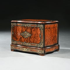 French Thuya And Brass Inlaid Serpentine Cave A Liqueur Or Tantalus Box
