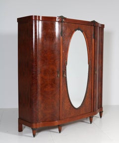 French Thuya Burl Art Deco Wardrobe or Armoire, 1930s