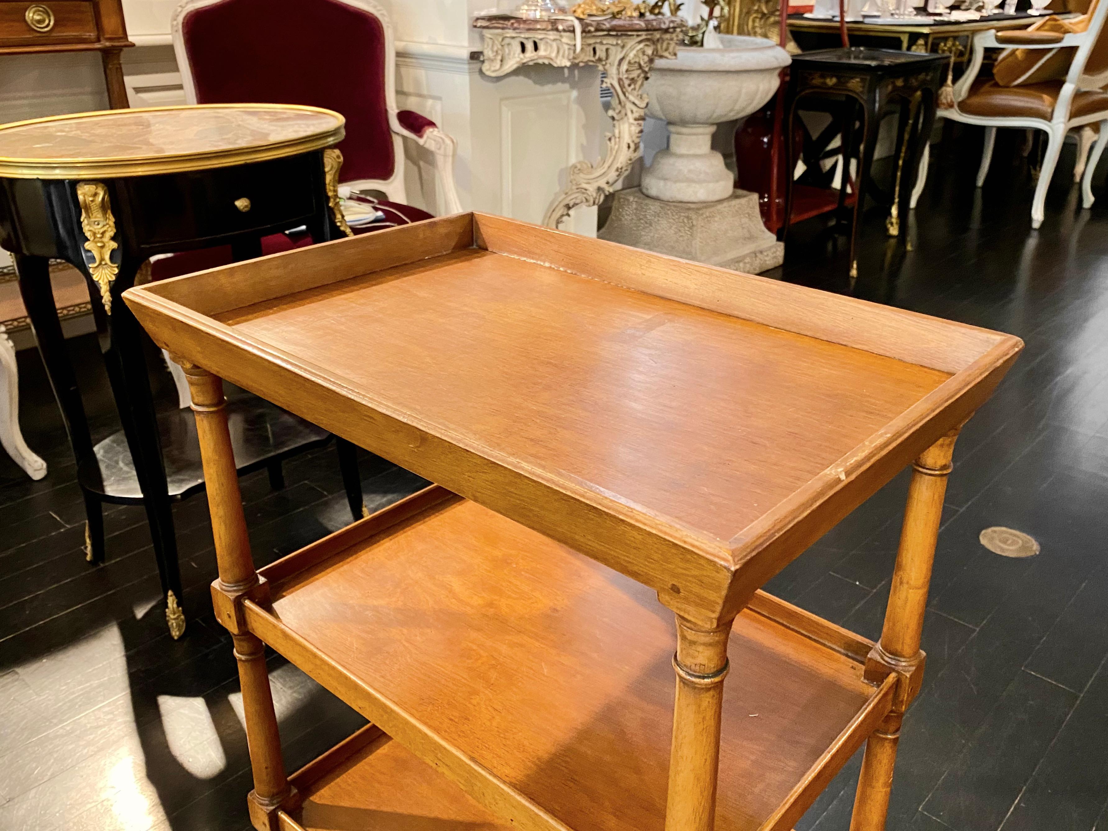 French Tiered Tray Table, Bronze Sabot Caps 9