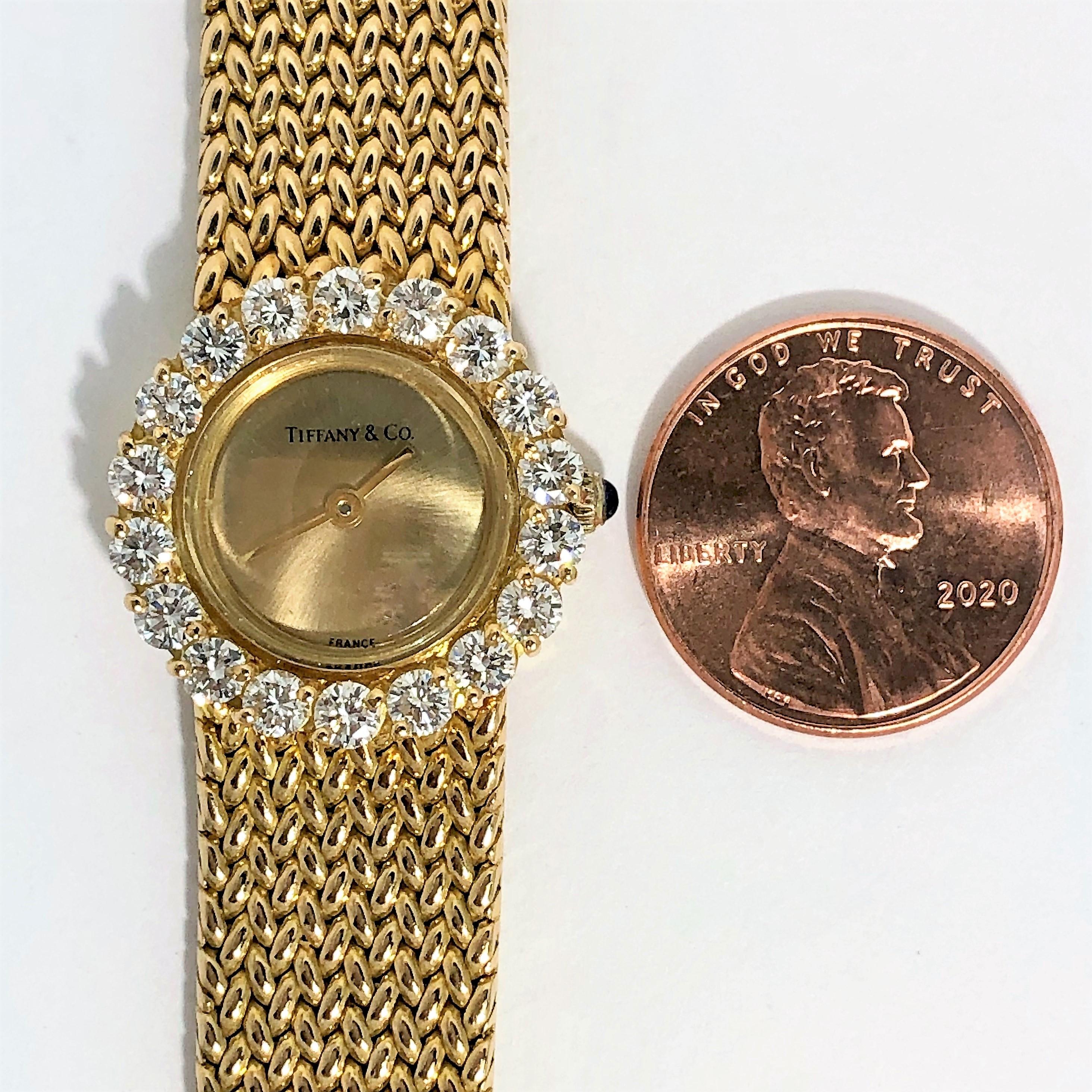 Women's French Tiffany & Co. Diamond and Gold Watch