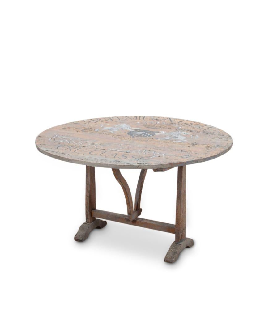 Country French Tilt-Top Hand Painted Vendange Table