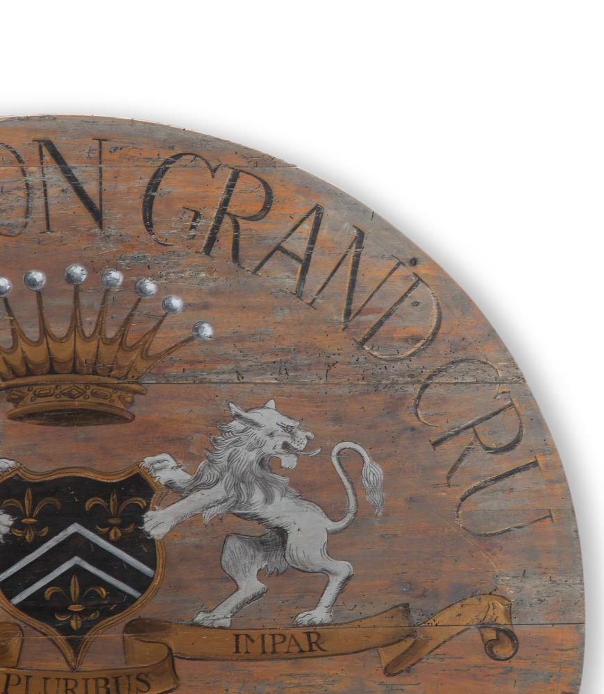 Wood French Tilt-Top Hand Painted Vendange Table