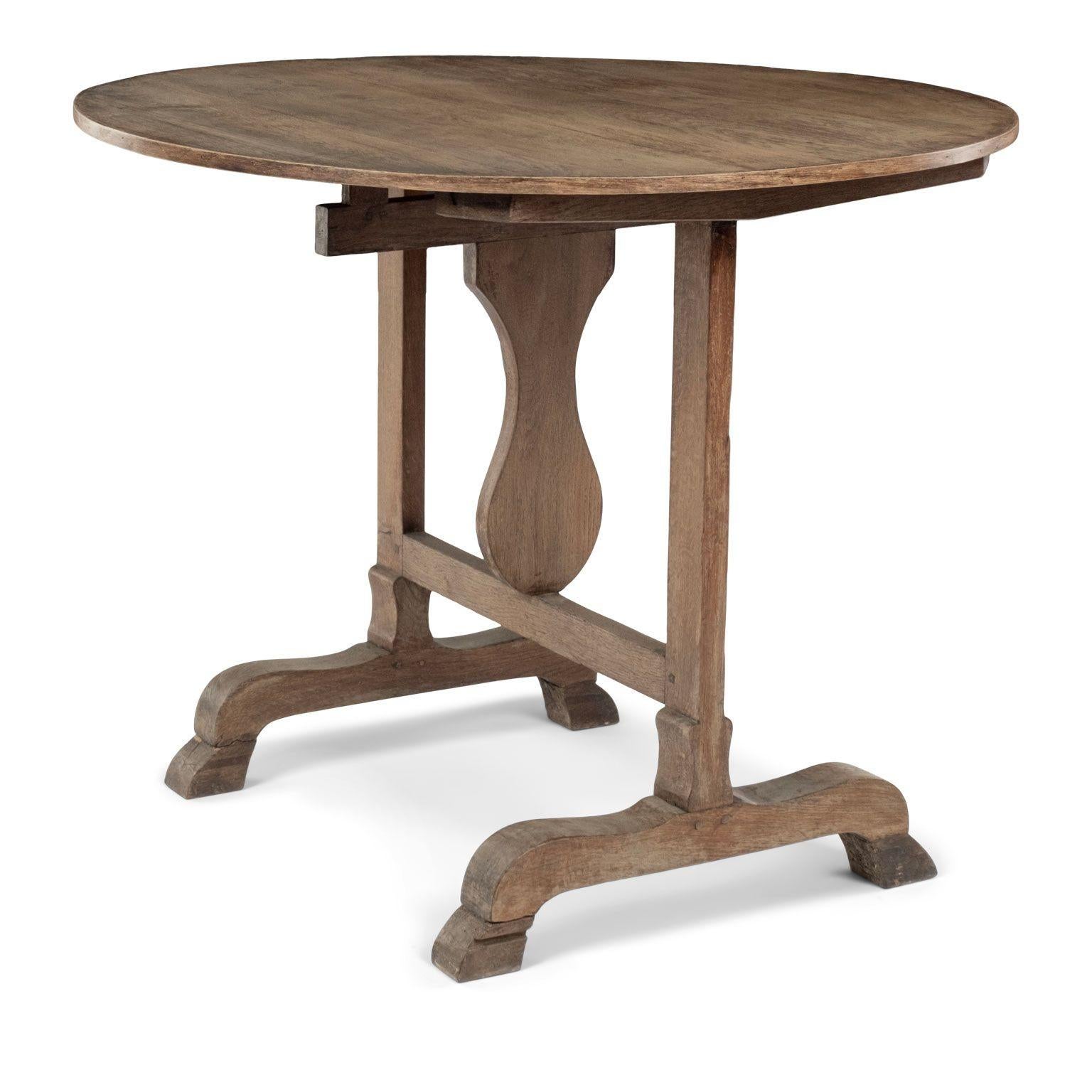 Hand-Carved French Tilt-Top 'Table de Vendange' or Wine Tasting Table