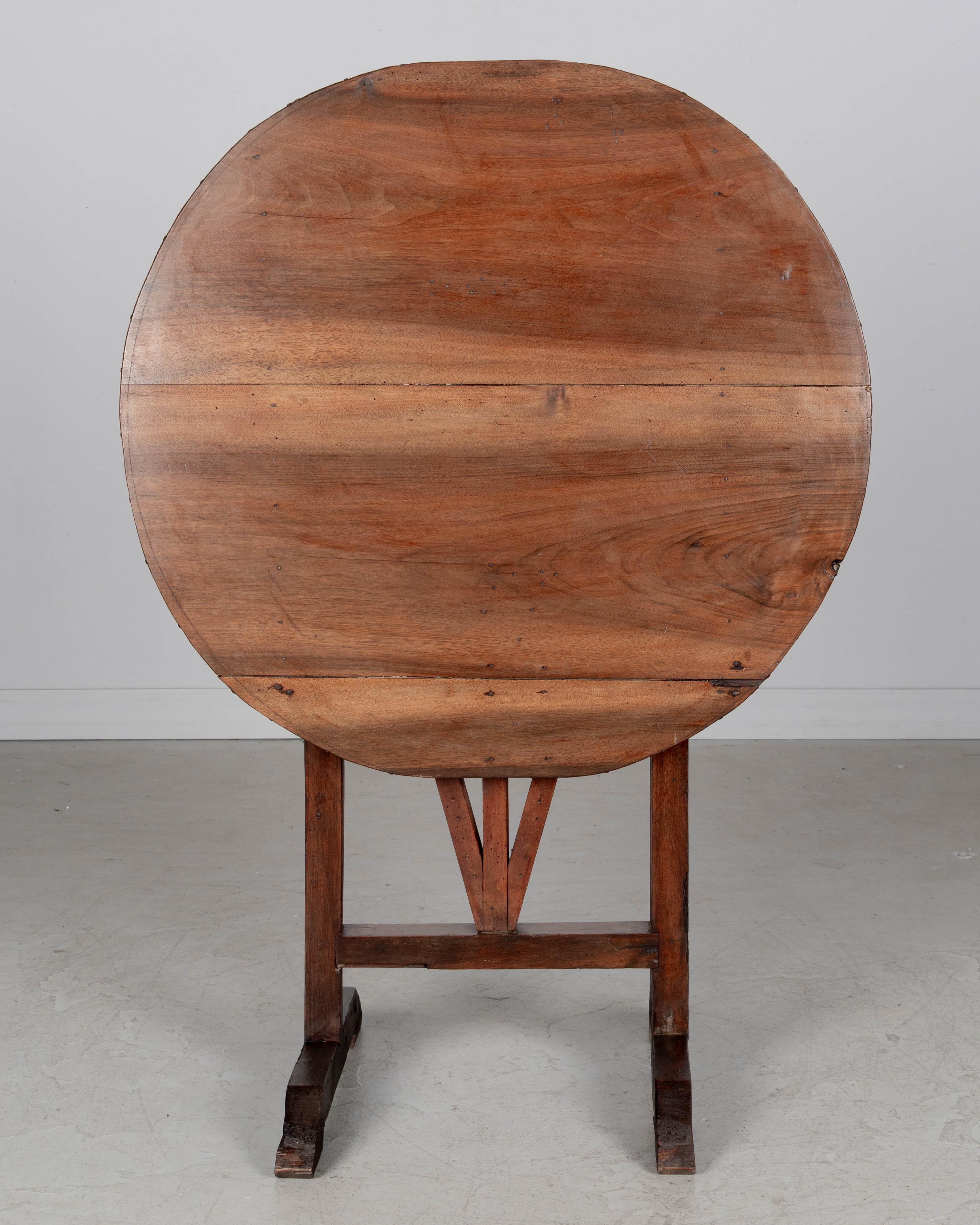Hand-Crafted French Tilt-Top Wine Tasting Table For Sale