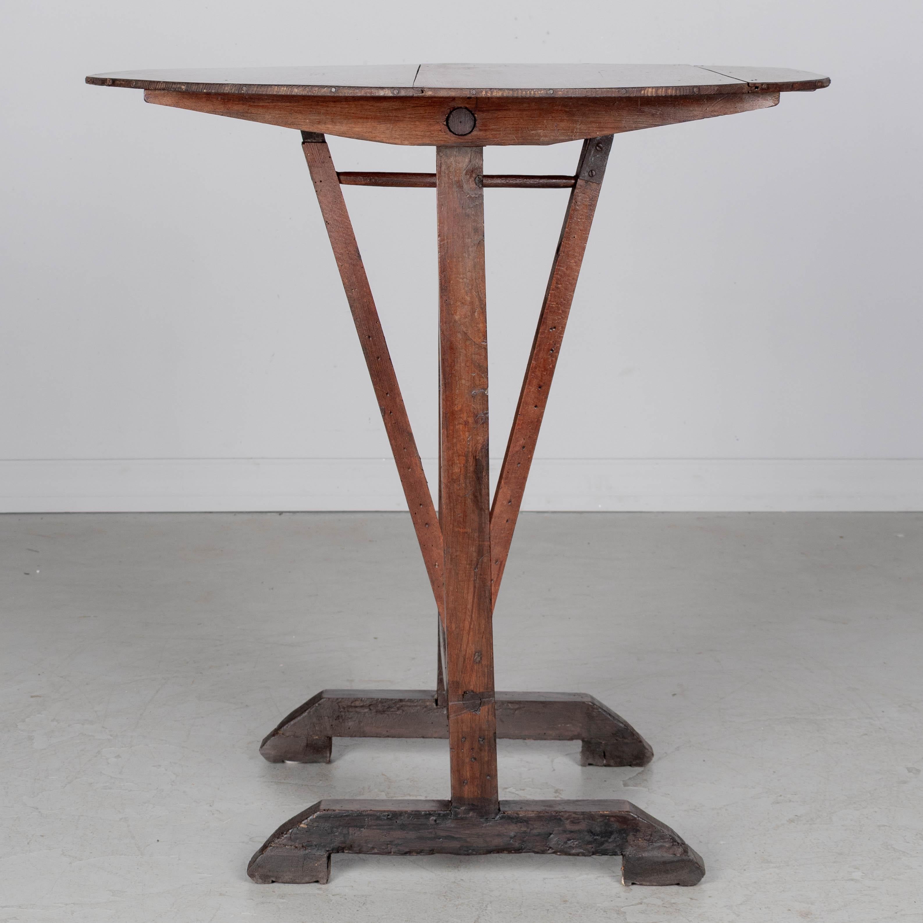 Walnut French Tilt-Top Wine Tasting Table For Sale