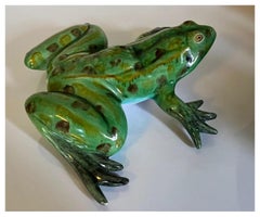 Französische Zinnglasur-Fayence-Keramik Modell eines Ochsenfrosches