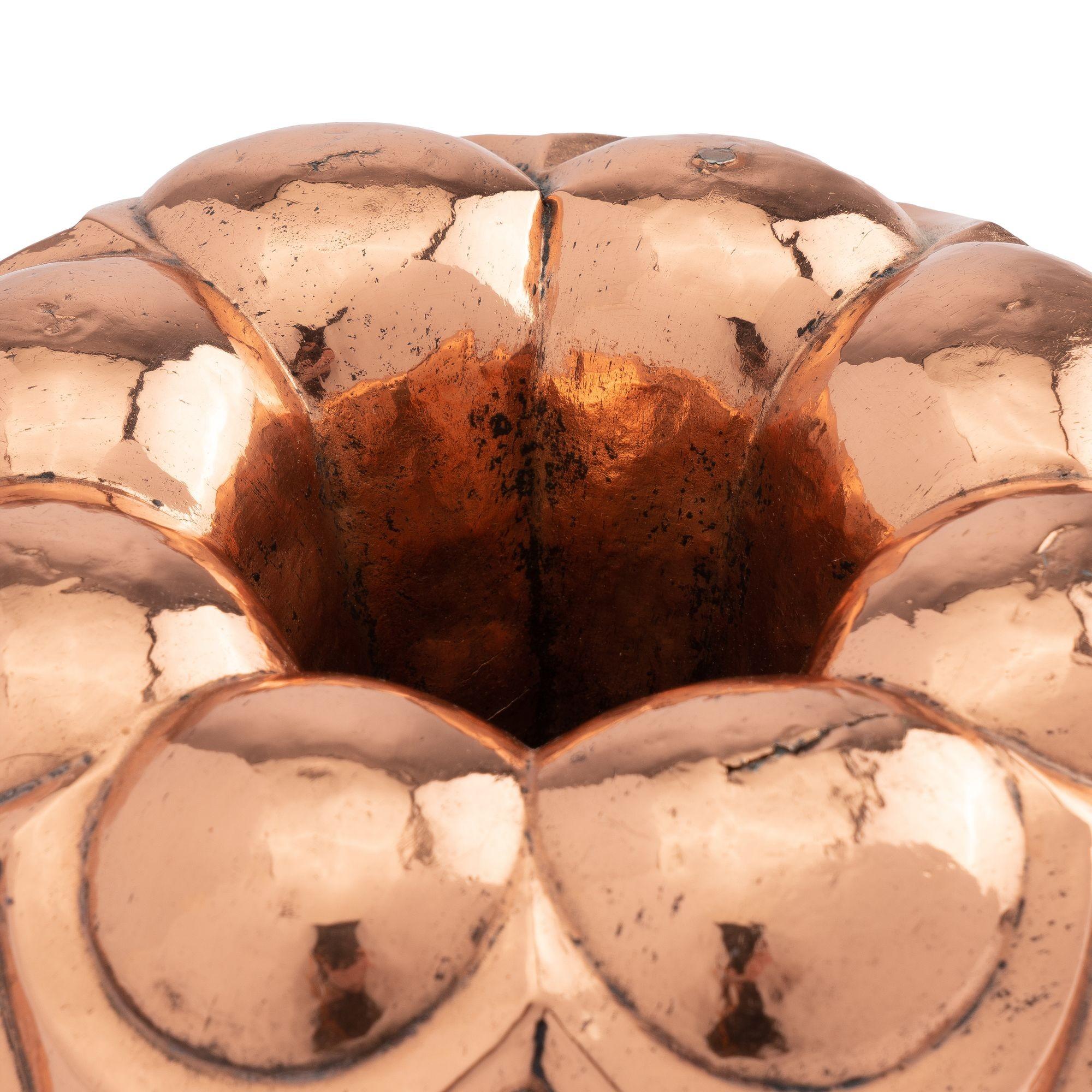 French Tin Lined Copper Bundt Mold '1875' 2