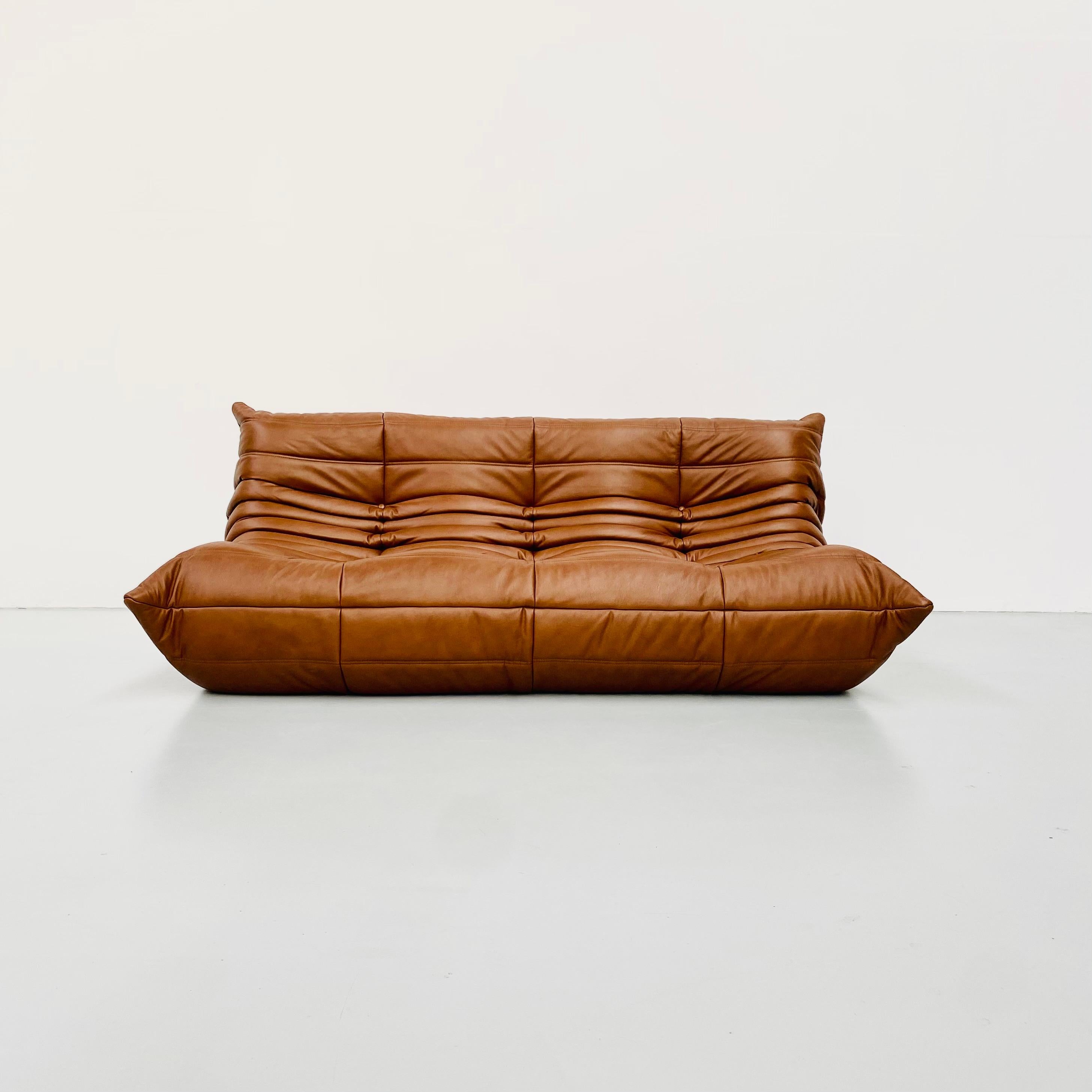 Le Togo a été conçu par Michel Ducaroy en 1973 pour Ligne Roset. Il s'agit du premier canapé/fauteuil fabriqué uniquement en mousse et en cuir. La collection présente un design ergonomique avec une construction en mousse de polyéther et des