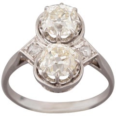 French Toi et Moi Diamonds Antique Ring