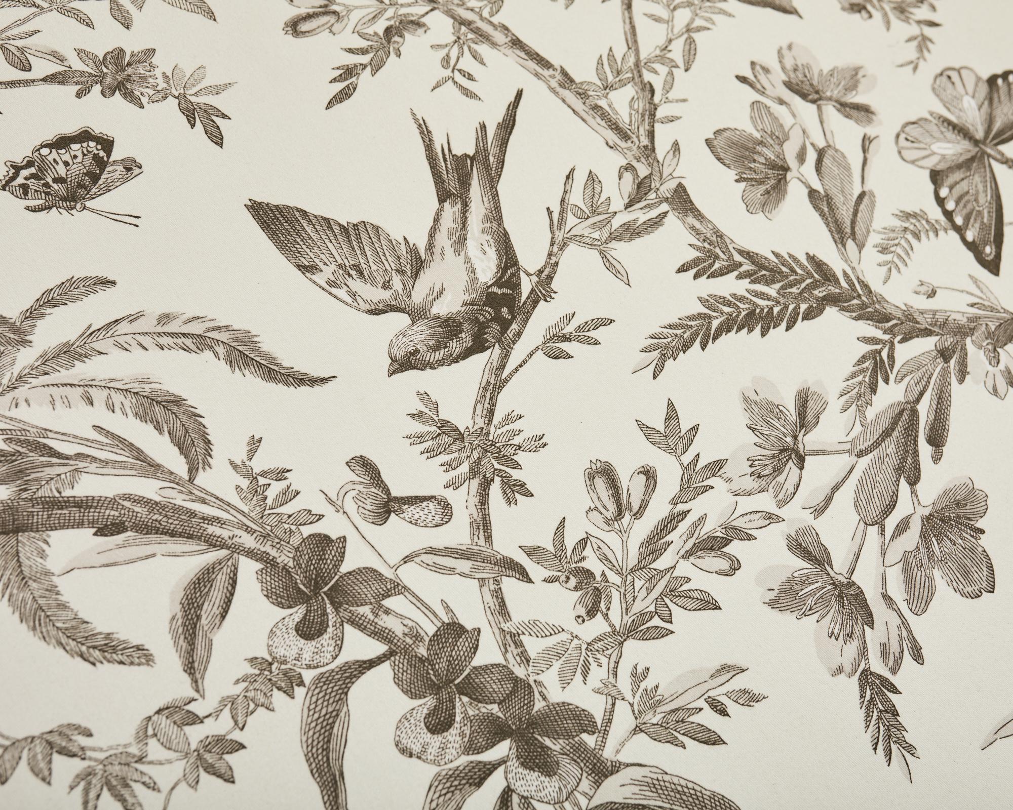 French Toile de Jouy Flora and Fauna Upholstered Daybed Chaise 3