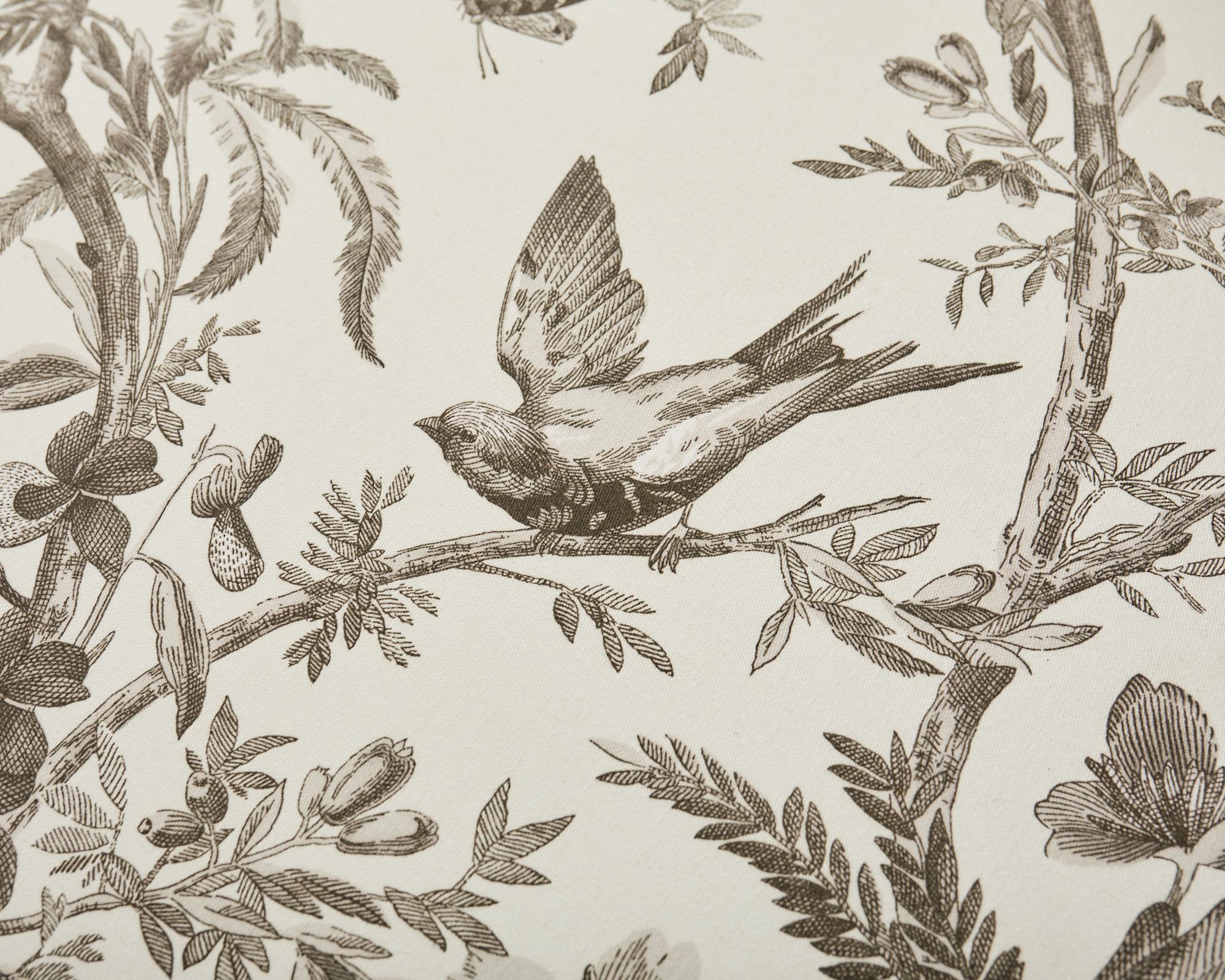 French Toile de Jouy Flora and Fauna Upholstered Daybed Chaise 10