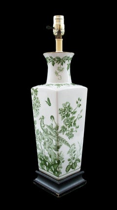 French Toile Style Transfer Printed Porcelain Lamp - U.S.A. - Circa 1950's