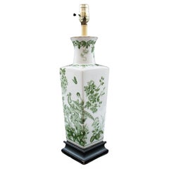 French Toile Style Transfer Printed Porcelain Lamp - U.S.A. - Circa 1950's