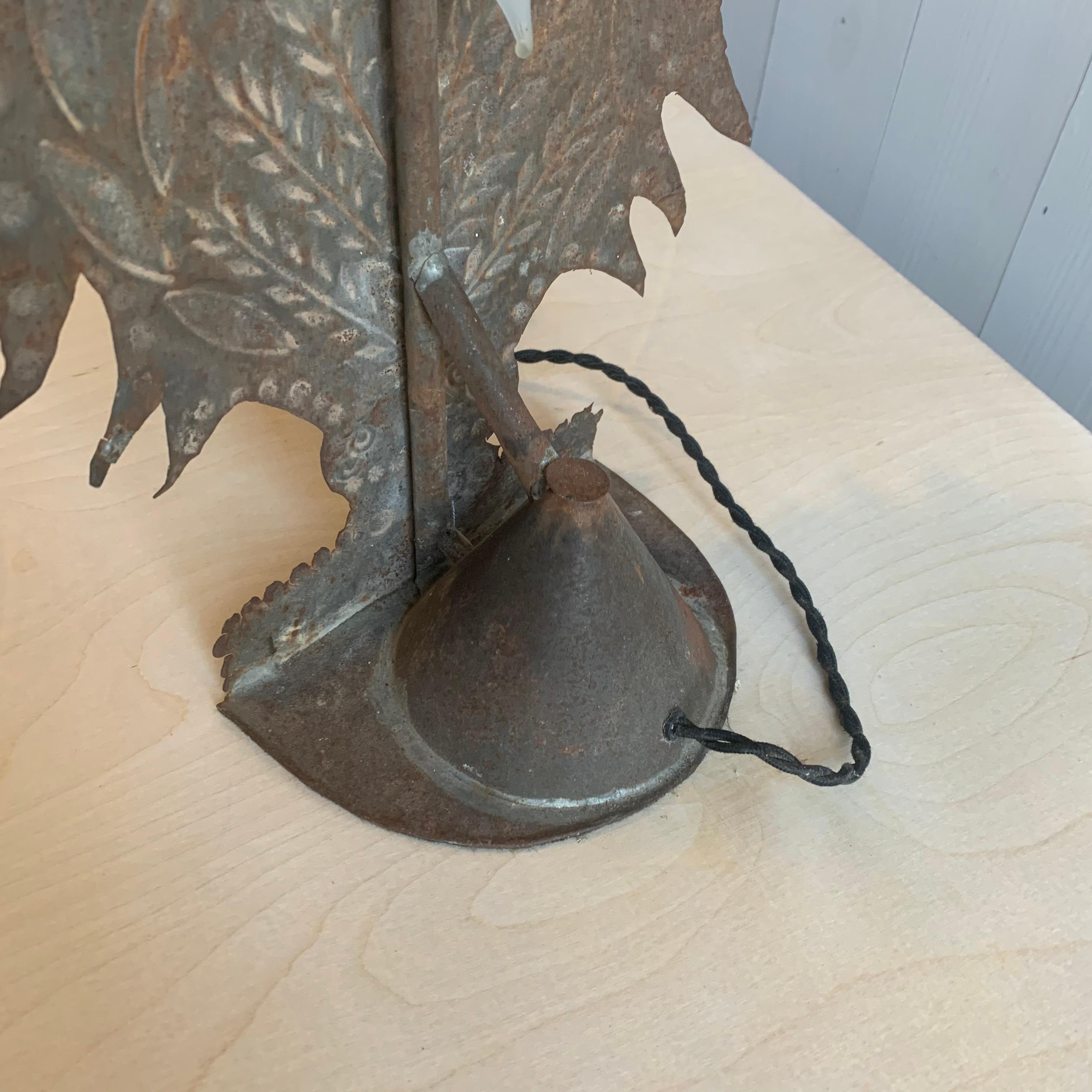 19th Century French Tole Altar Decoration Lamp