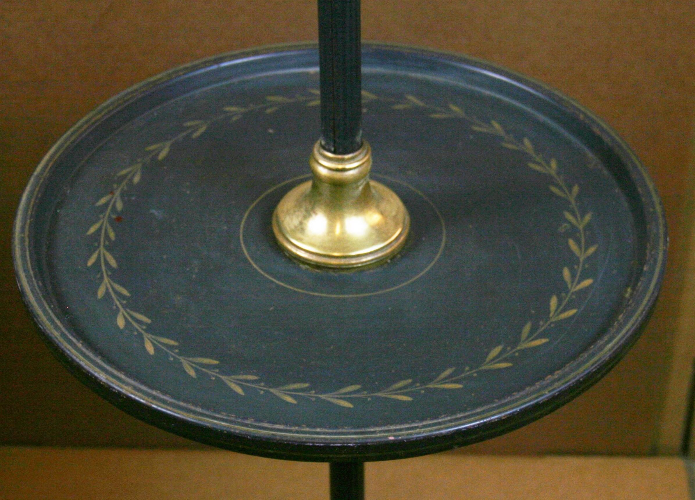 vintage brass floor lamp with table