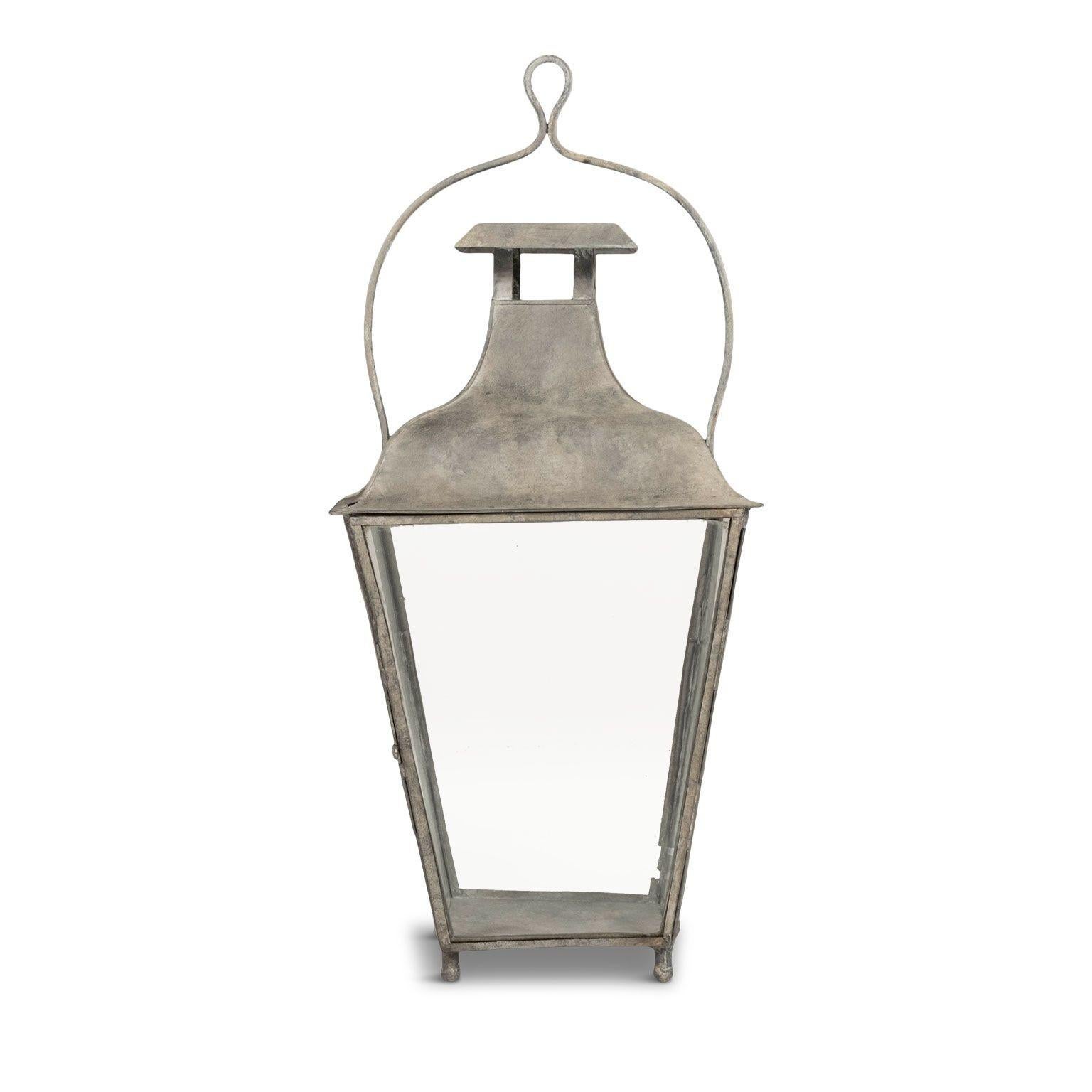 French Tole and Glass Lantern For Sale 2