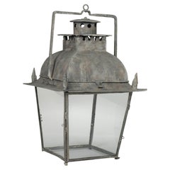 Antique French Tole and Glass Lantern