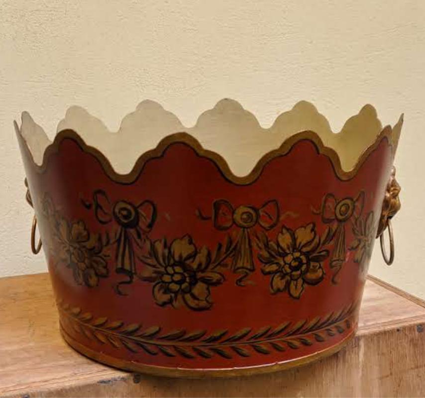 French Tole Cachepot by Gherardo Degli Albizzi In New Condition For Sale In Florence, Tuscany