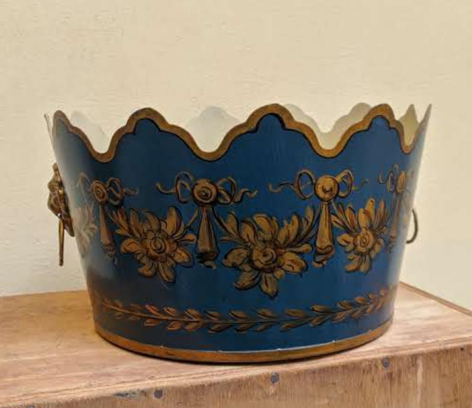 Contemporary French Tole Cachepot by Gherardo Degli Albizzi For Sale