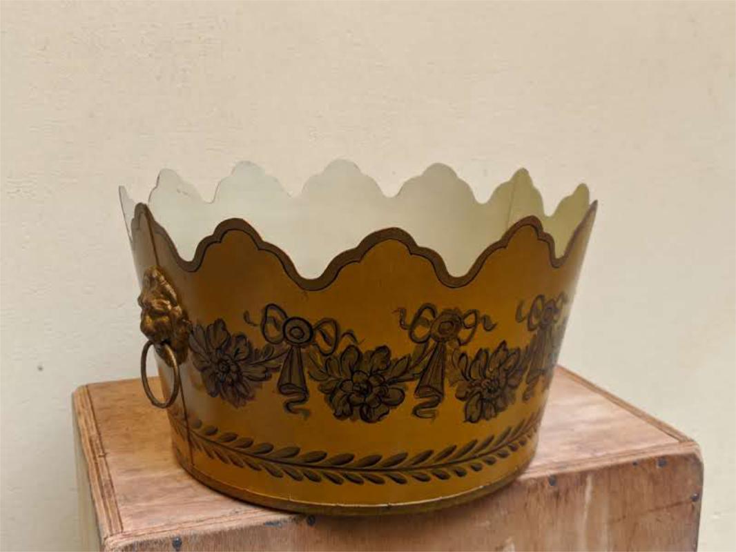 Tin French Tole Cachepot by Gherardo Degli Albizzi For Sale