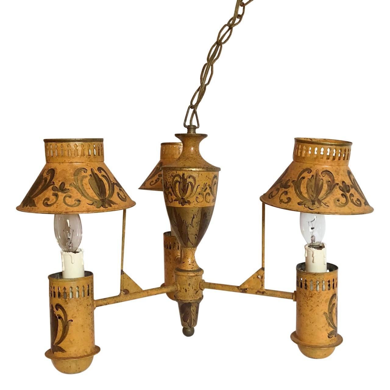French Tole Chandelier For Sale