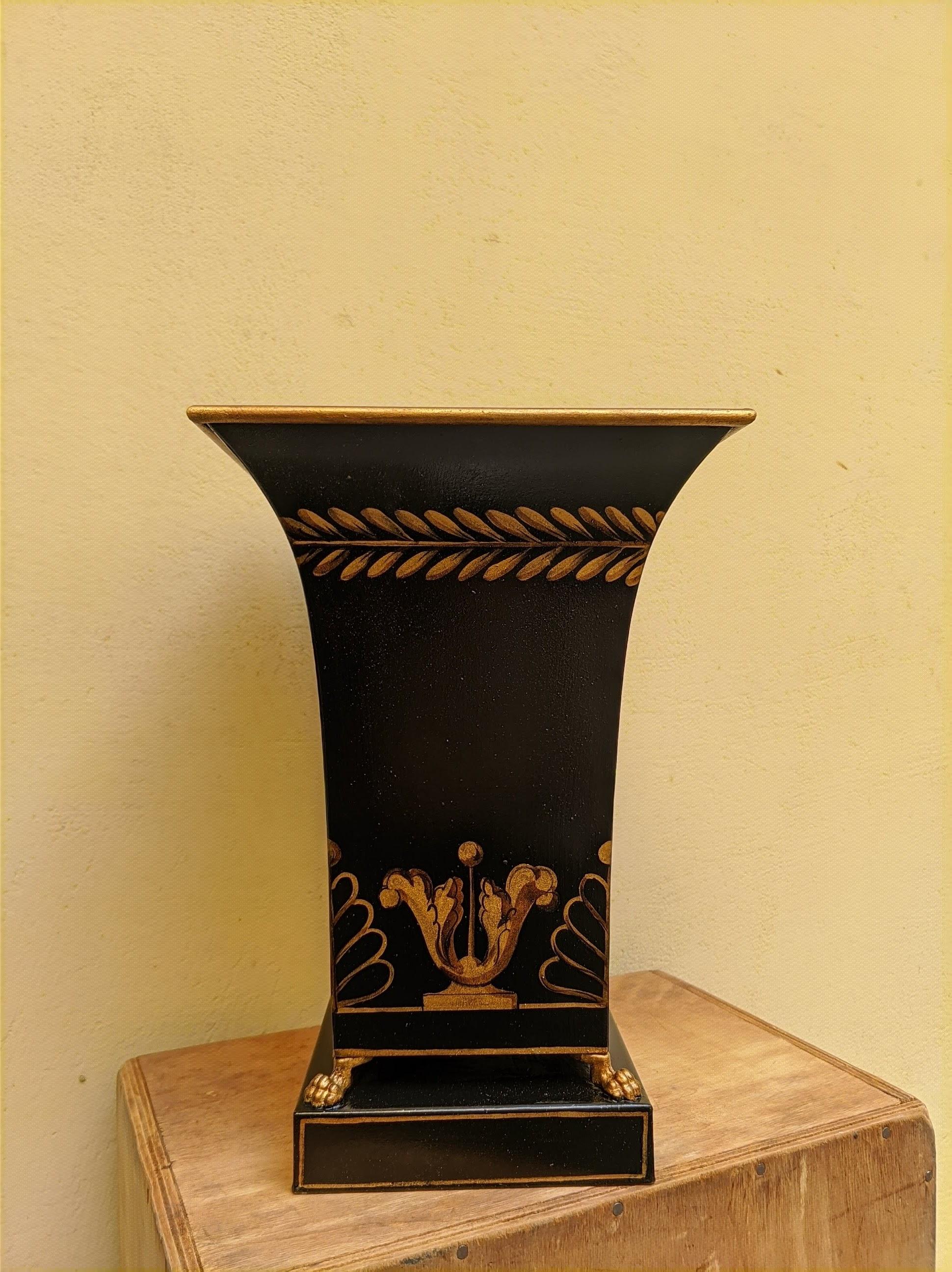 French Tole Flared Cachepot by Gherardo Degli Albizzi For Sale 5