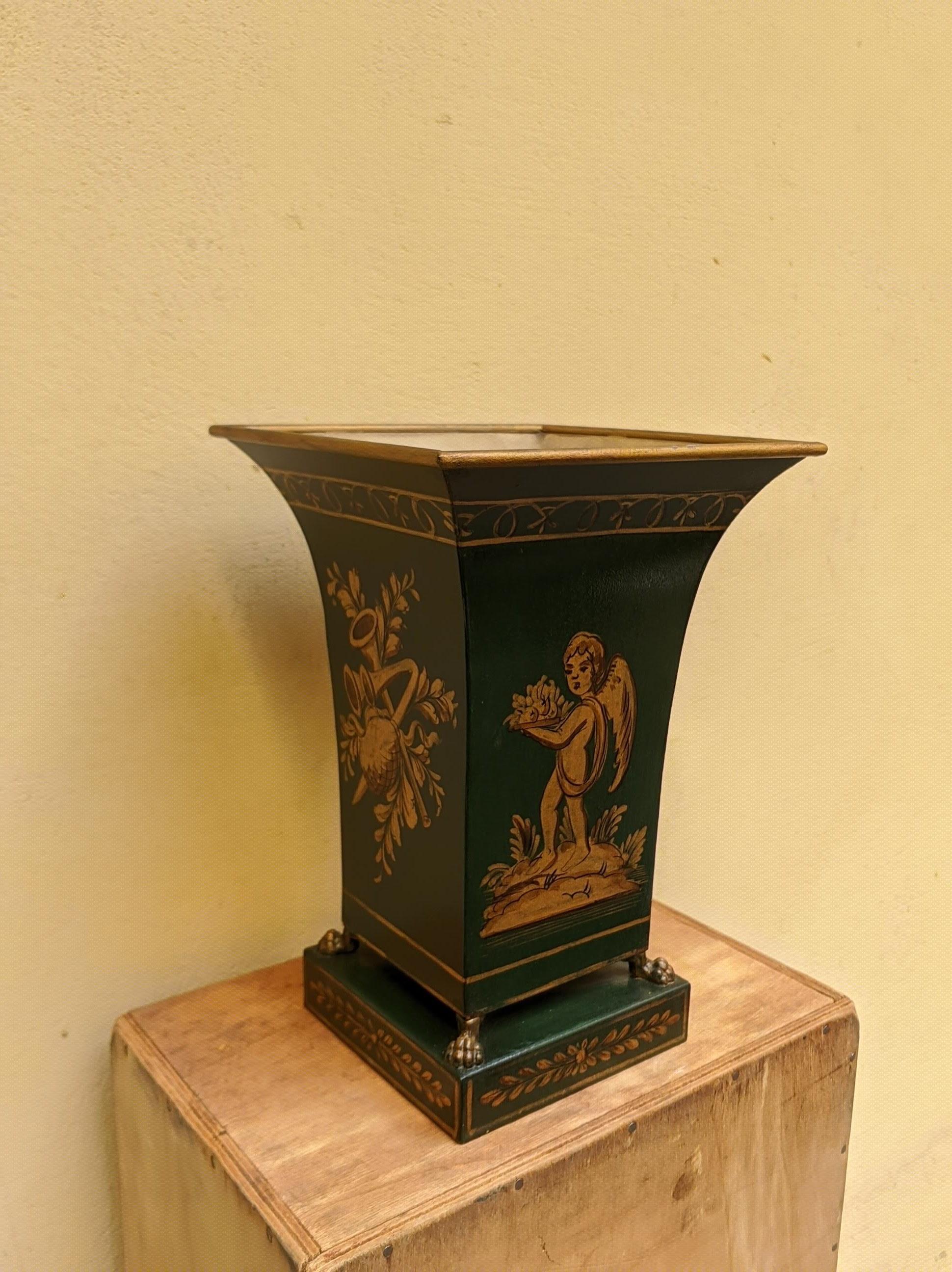 French Tole Flared Cachepot by Gherardo Degli Albizzi In New Condition For Sale In Florence, Tuscany