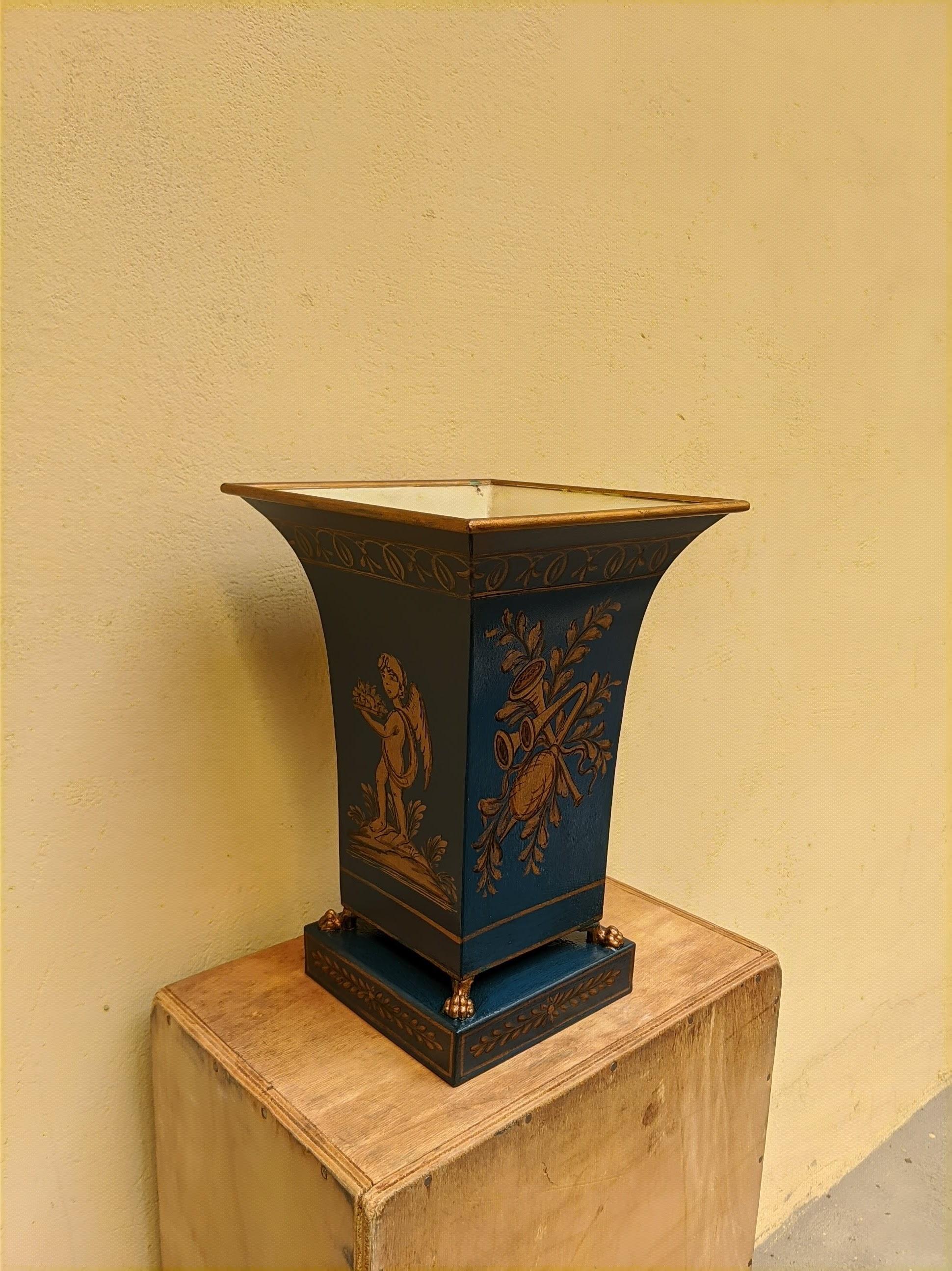 Contemporary French Tole Flared Cachepot by Gherardo Degli Albizzi For Sale