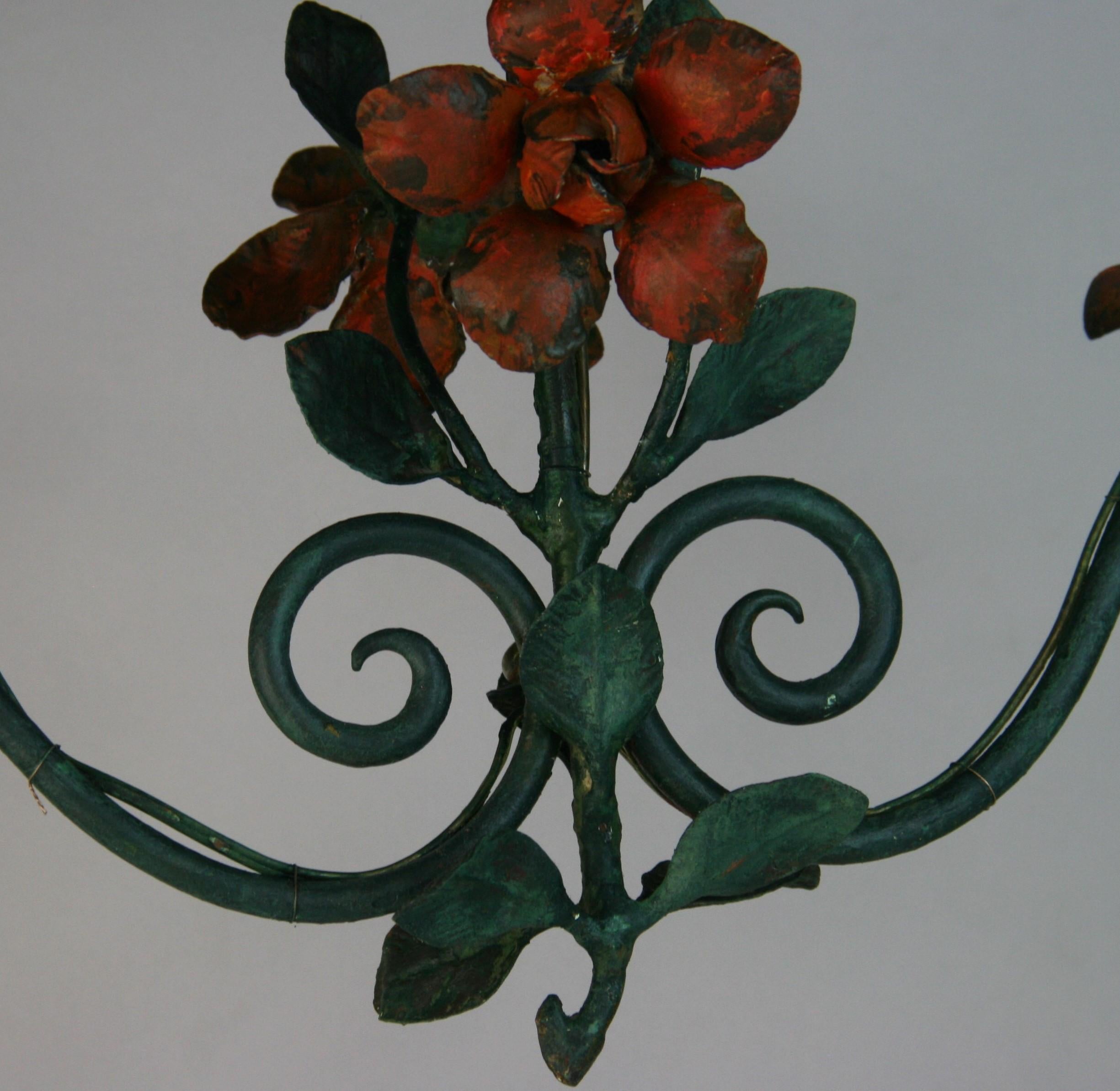 Fiori e Greene & Greene  Lampadario a due luci Leaves in vendita 5