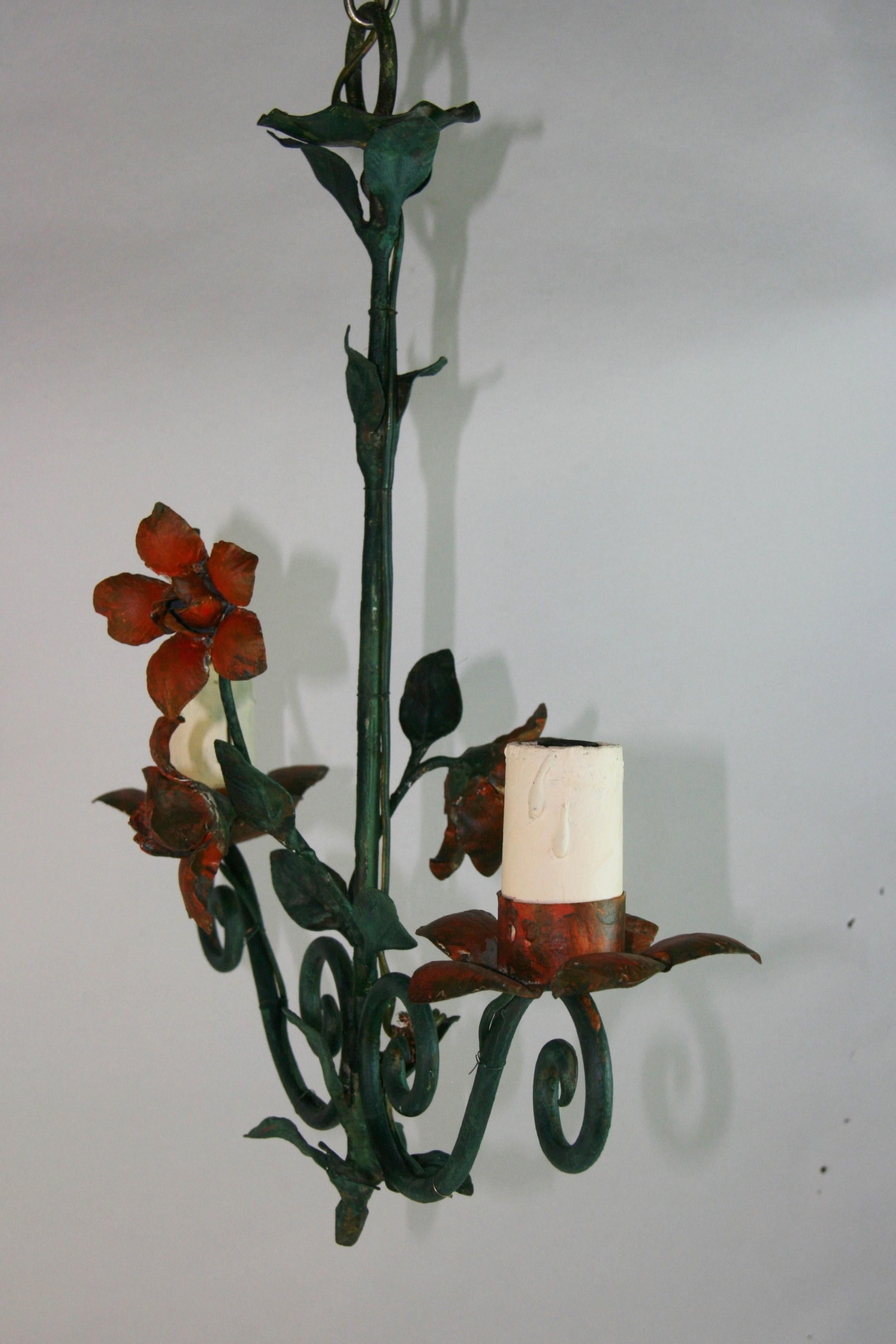 Fiori e Greene & Greene  Lampadario a due luci Leaves in vendita 8