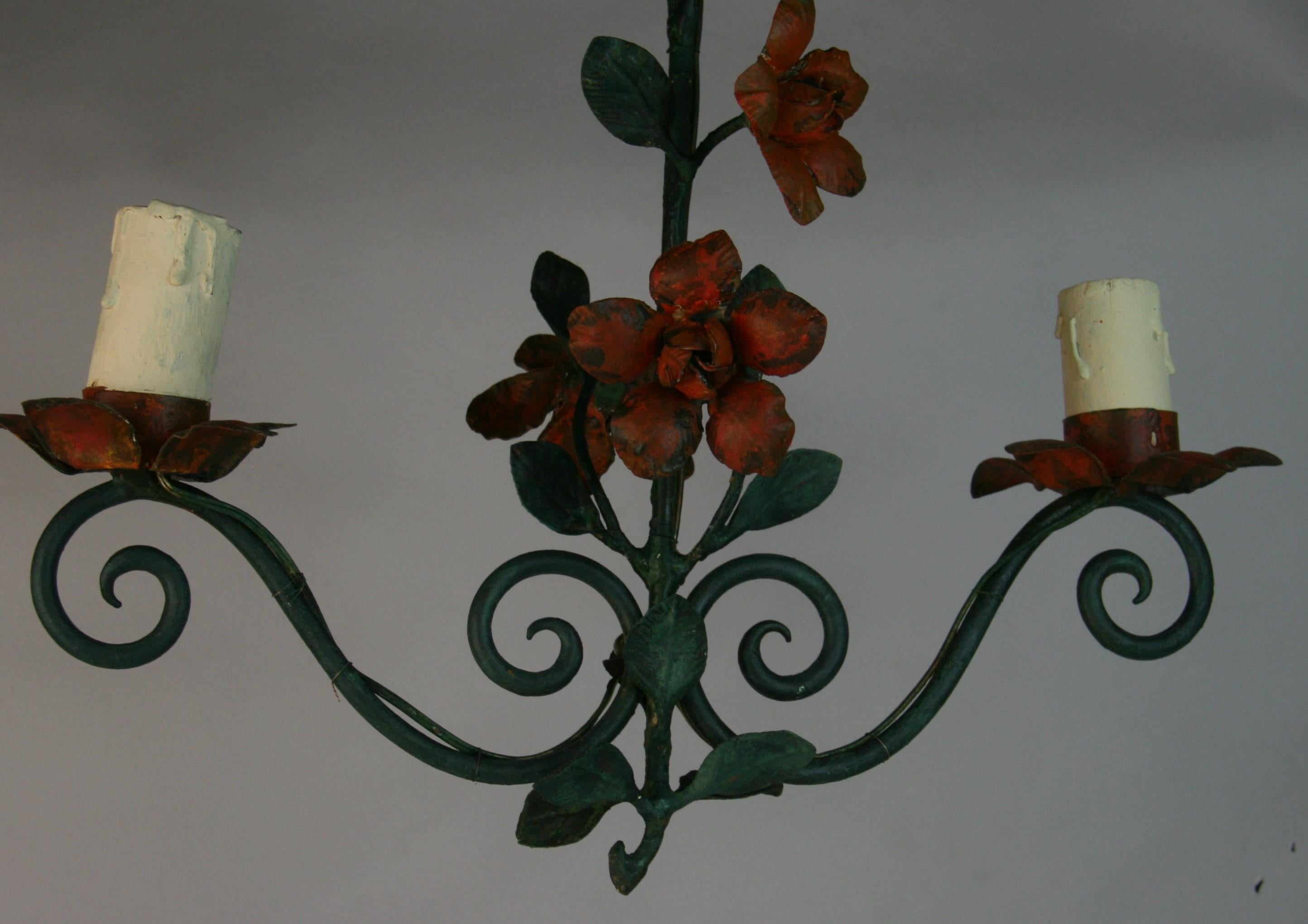Fiori e Greene & Greene  Lampadario a due luci Leaves in vendita 3