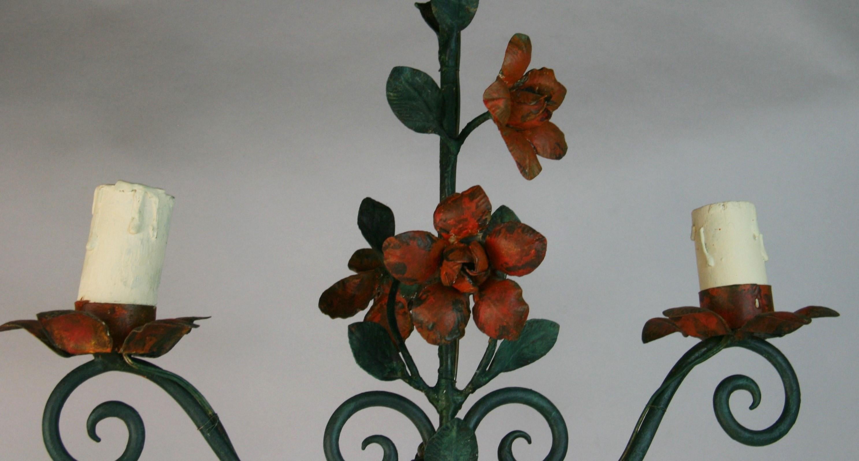 Fiori e Greene & Greene  Lampadario a due luci Leaves in vendita 4