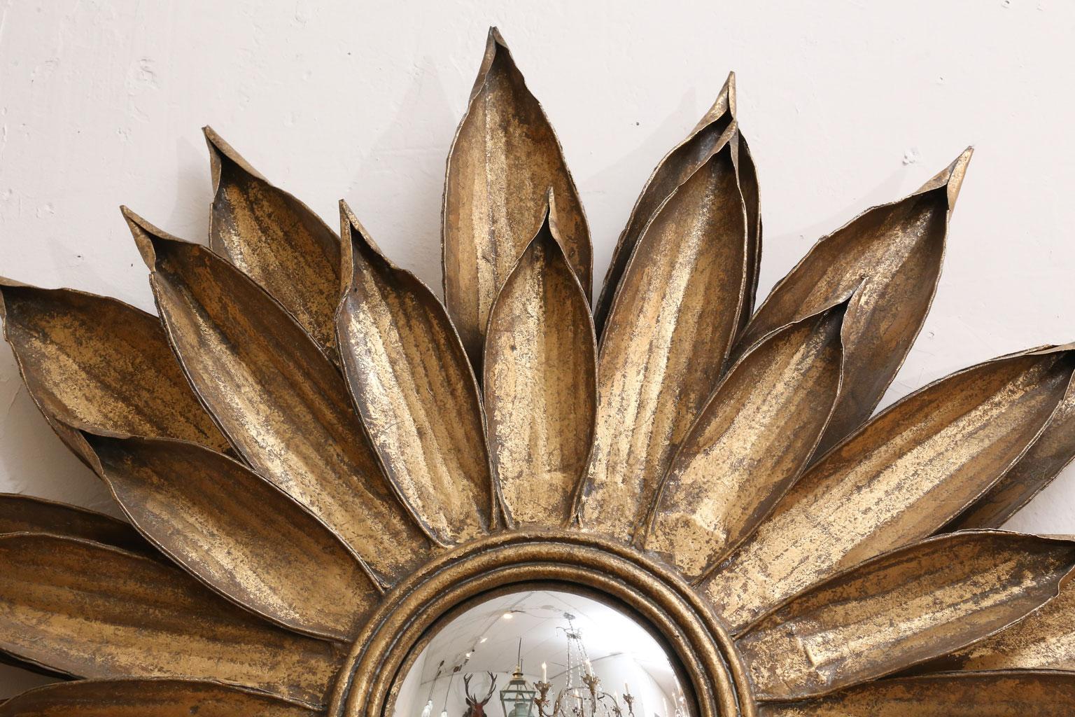 Mid-20th Century French Tole Flower-Shape Mirror