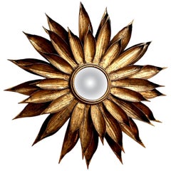 French Tole Flower-Shape Mirror