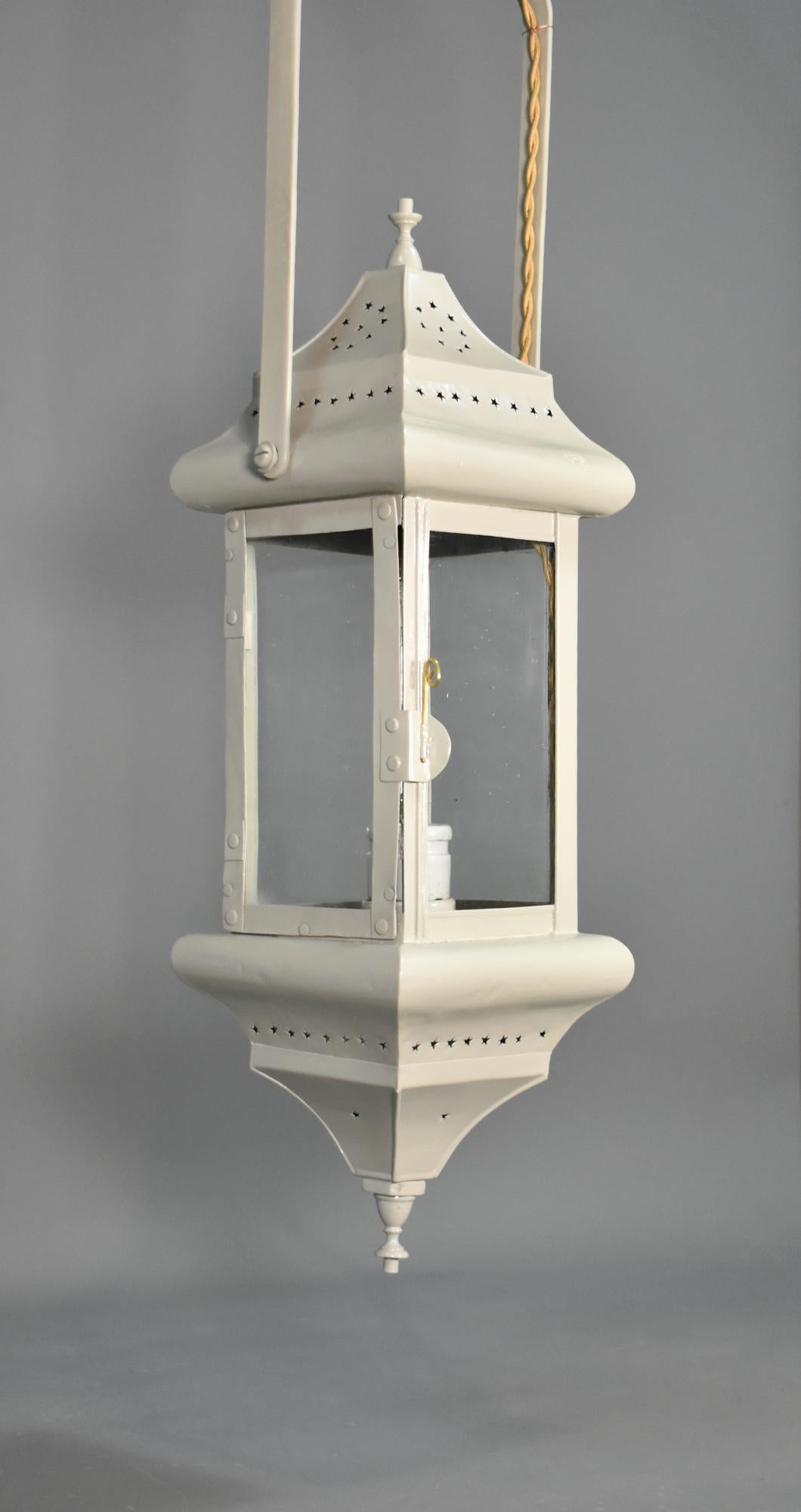 20th Century French Tole Hall Lantern For Sale