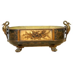 French Tole Louis XVI  Neoclassical Style Polychromed Planter, Plummer Ltd, NY