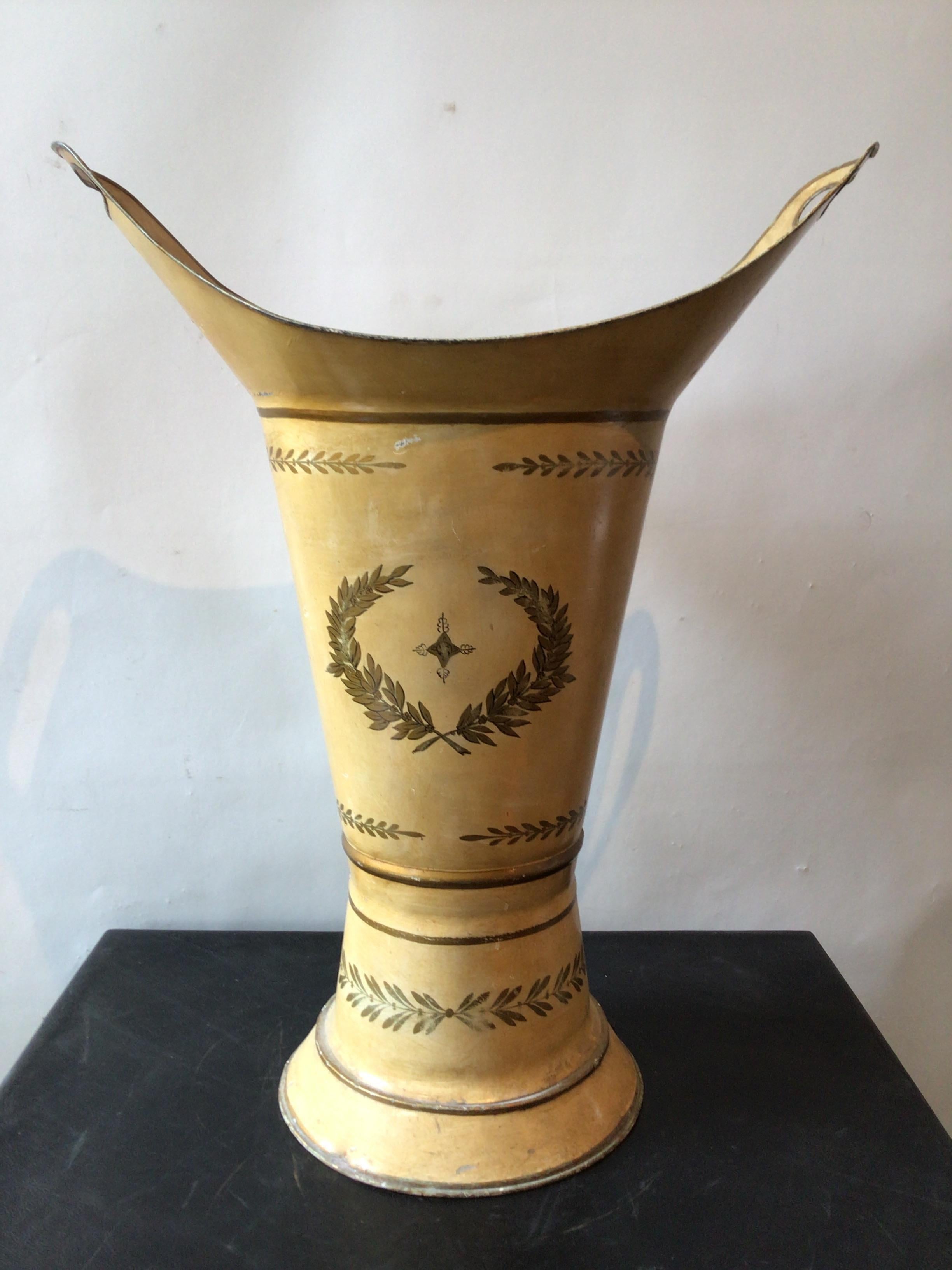 Mid-20th Century French Tole Neo Classical Umbrella Stand For Sale