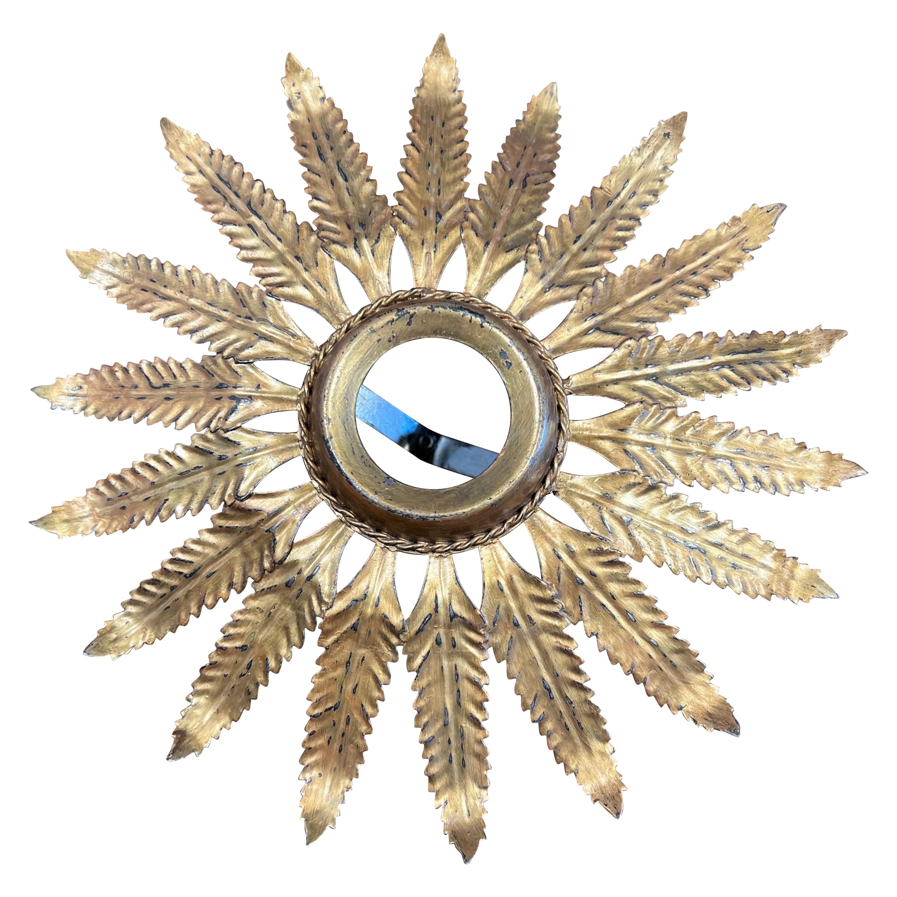 French tole starburst flush mount