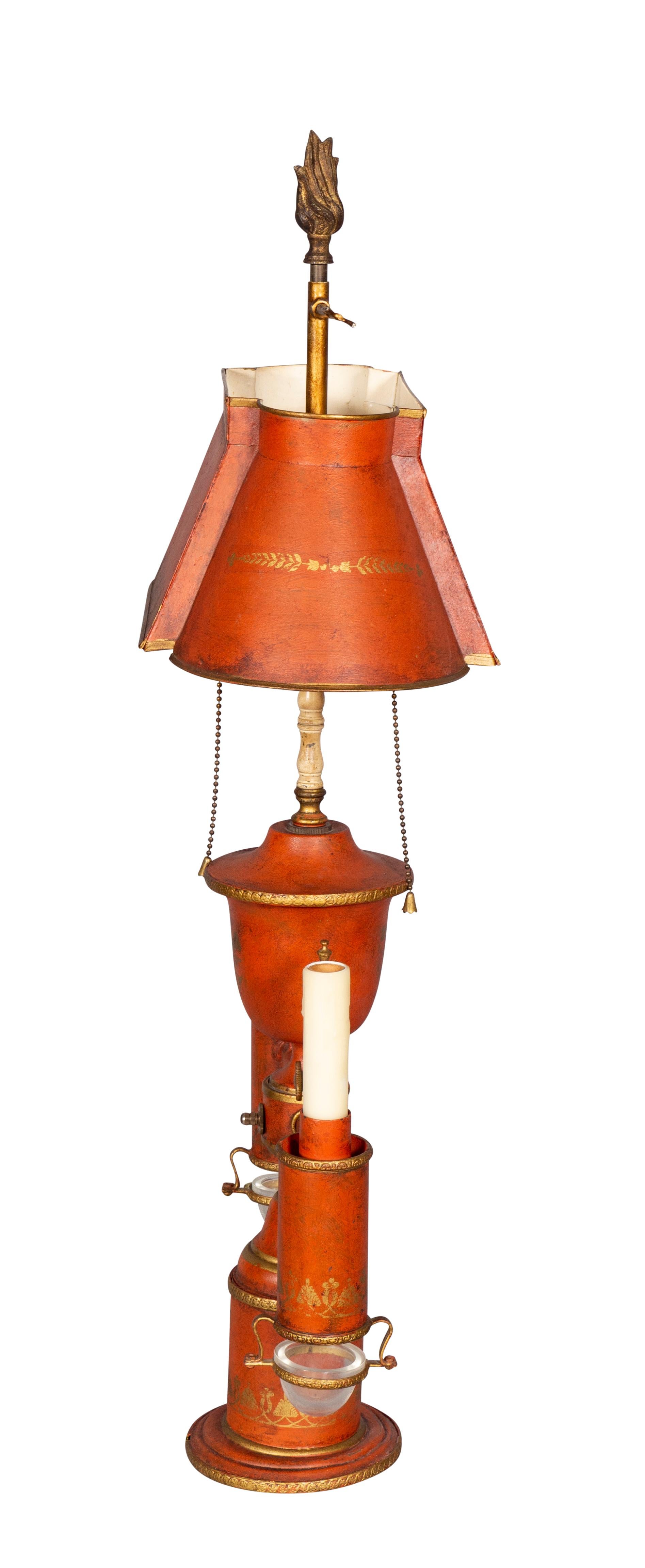 Tischlampe mit Griff aus Zinn (Charles X.) im Angebot