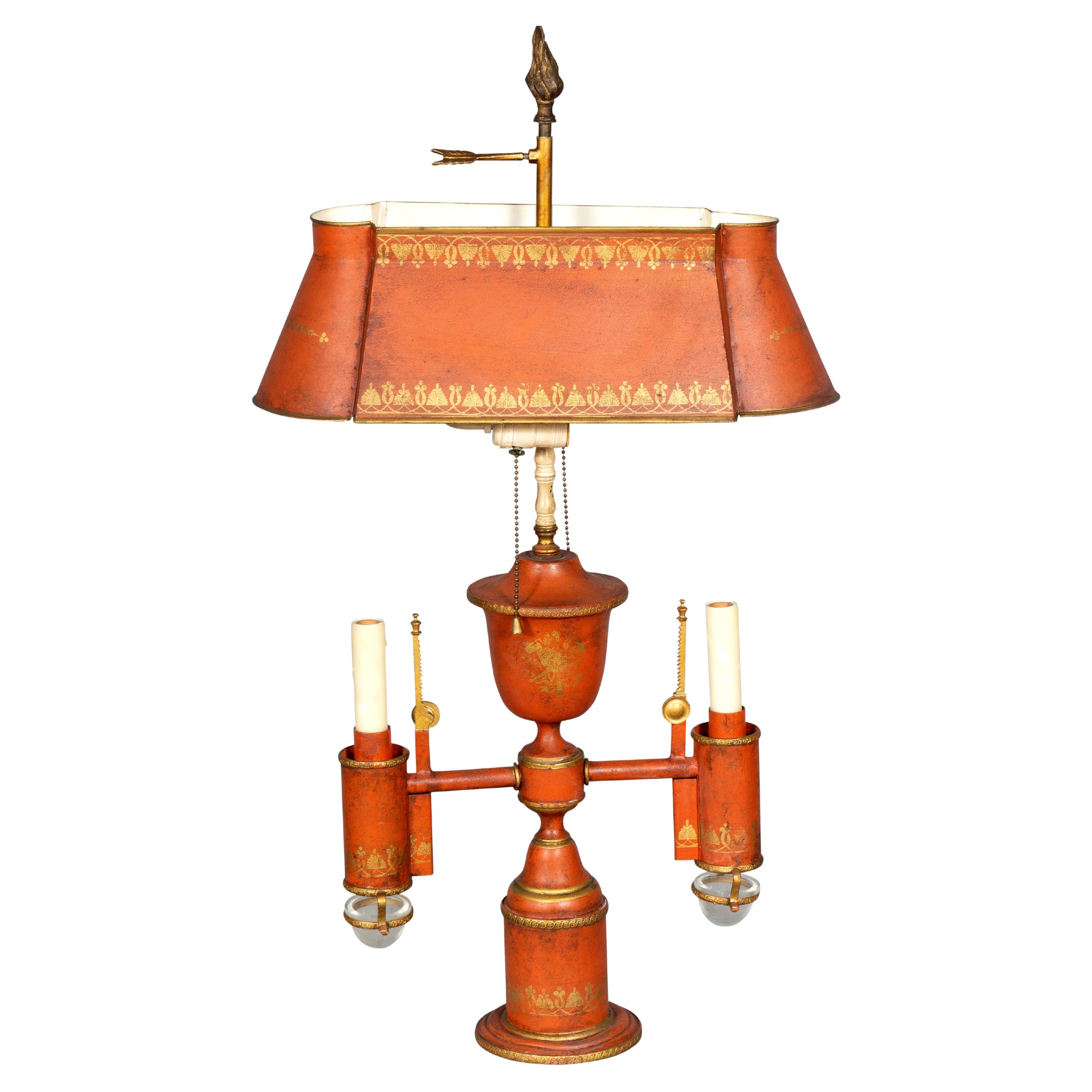 French Tole Table Lamp For Sale