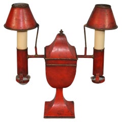 French Tole Two Light Table Lamp 1940's