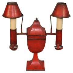 French Tole Two Light Table Lamp 1940
s