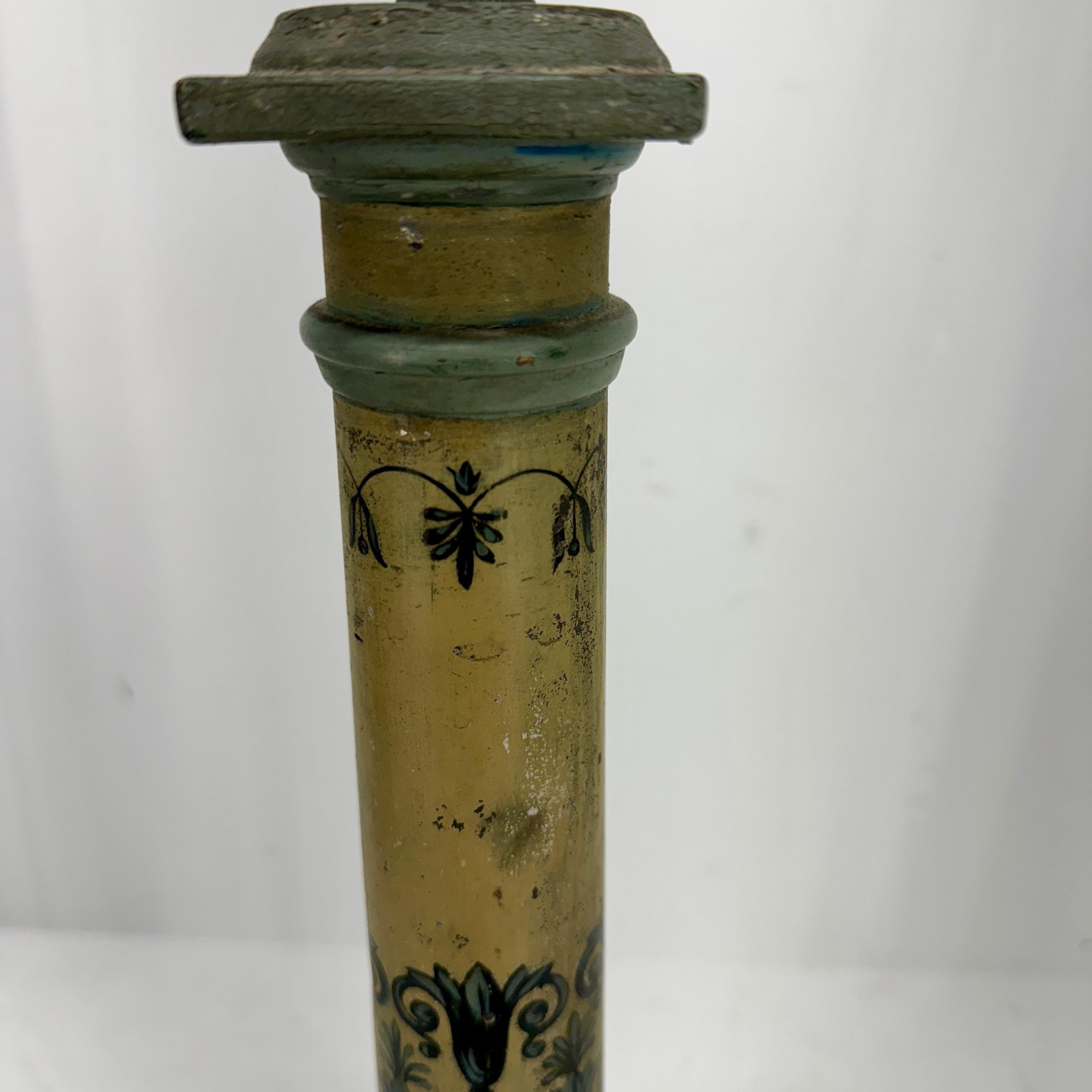 French Toleware Converted Oil Lamp, Circa 1875 For Sale 2