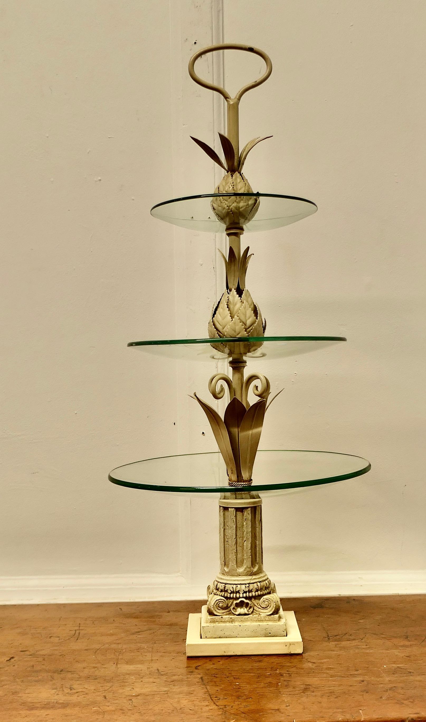 Post-Modern French Toleware Gueridon Cake Stand or Dumb Waiter     For Sale