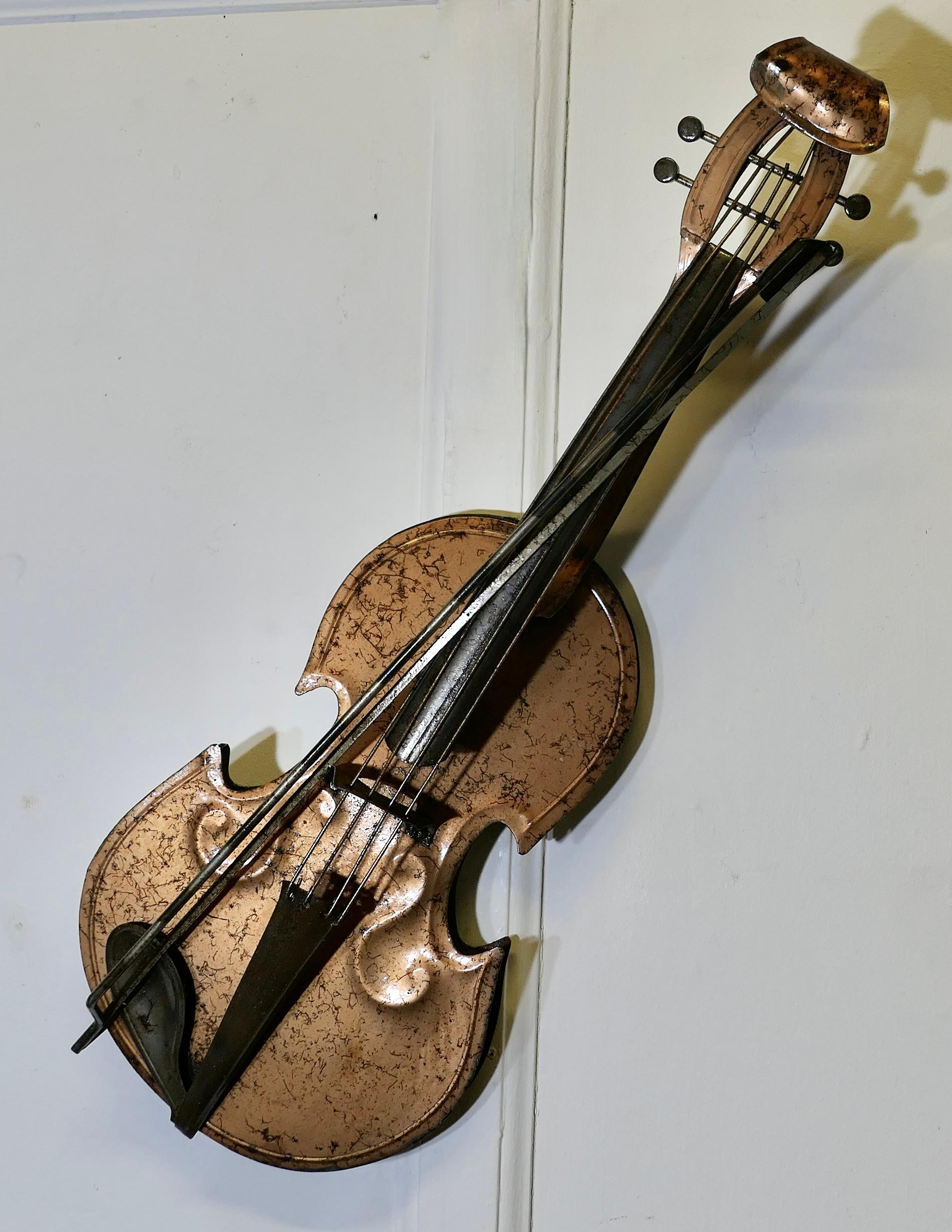 Tin French Toleware Violin Maker’s Shop Trade Sign