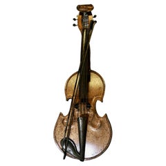 Enseigne d'atelier de luthier en faïence française