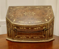 French Tooled Leather Stationary or Letter Box