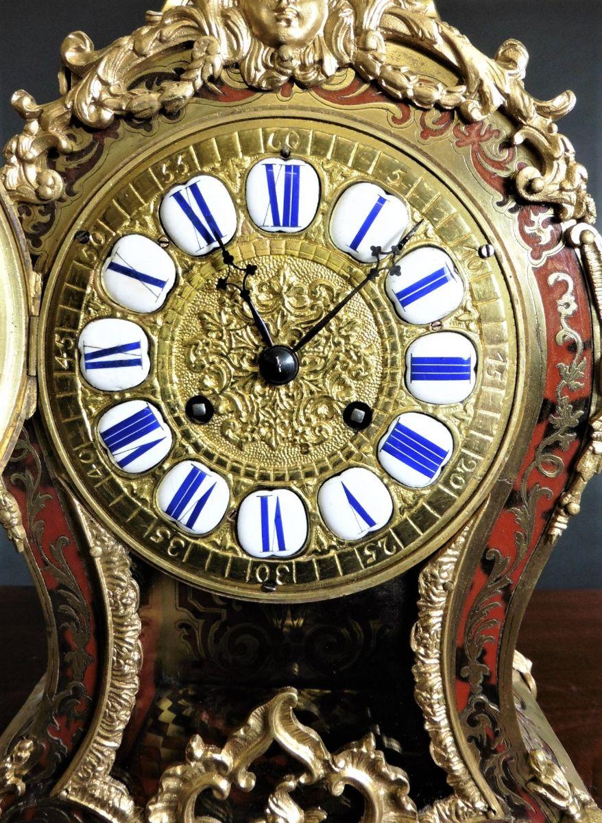 French Tortoiseshell Boulle Clock. c.1860 For Sale 5