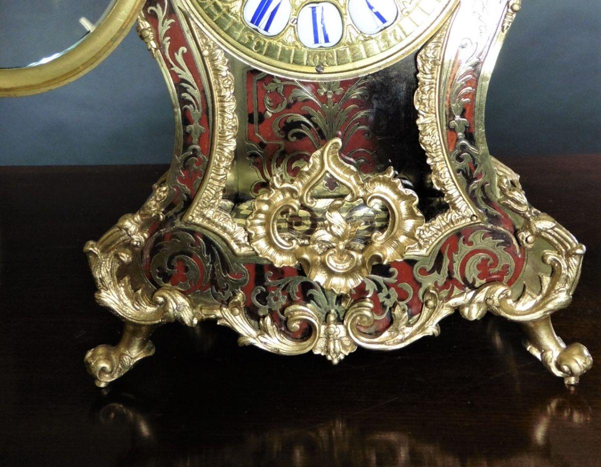 French Tortoiseshell Boulle Clock. c.1860 For Sale 7
