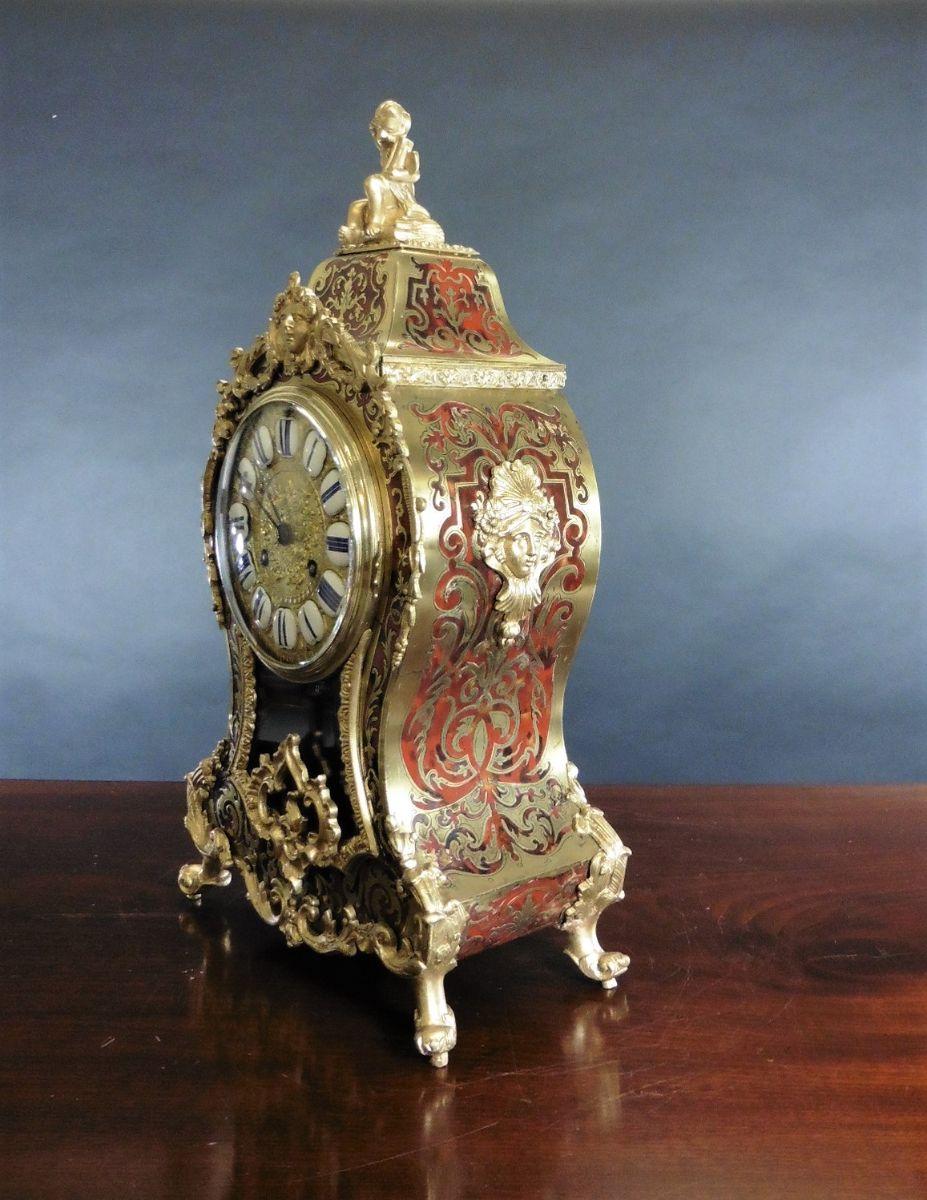 French Tortoiseshell Boulle Clock. c.1860 In Good Condition For Sale In Norwich, GB